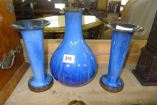 3 Denby Danesby ware vases